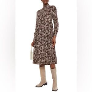 Ganni Floral Crepe Georgette Midi Dress, 38